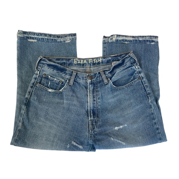 Ezra Fitch Pants - Ezra Fitch Cropped Straight Leg Jeans Vintage Wash Size 28